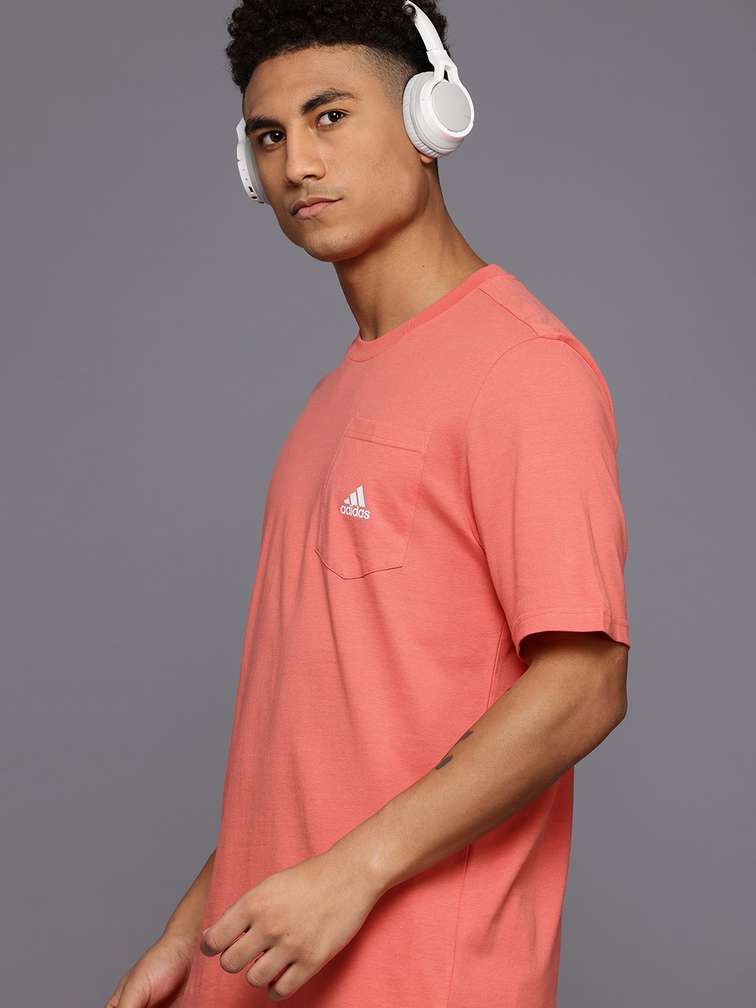 

ADIDAS Pocket Detail Pure Cotton Training T-shirt, Coral