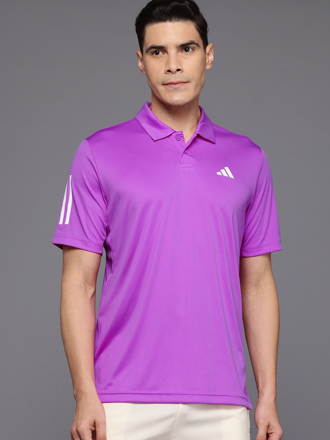 

ADIDAS Brand Logo Printed Club 3Str Polo T-shirt, Purple