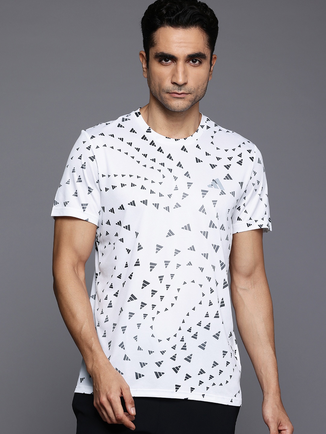 

ADIDAS Printed Run It Aeroready T-shirt, White