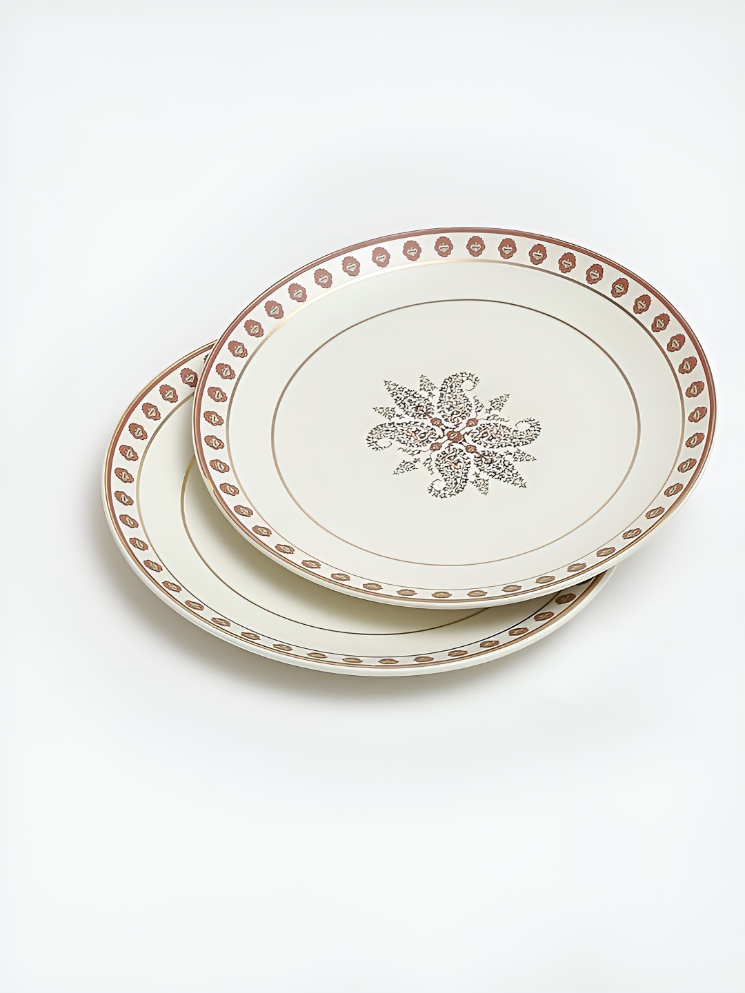 

Ritu Kumar Kashmiri Booti Beige & White 2 Pieces Printed Porcelain Side Plates