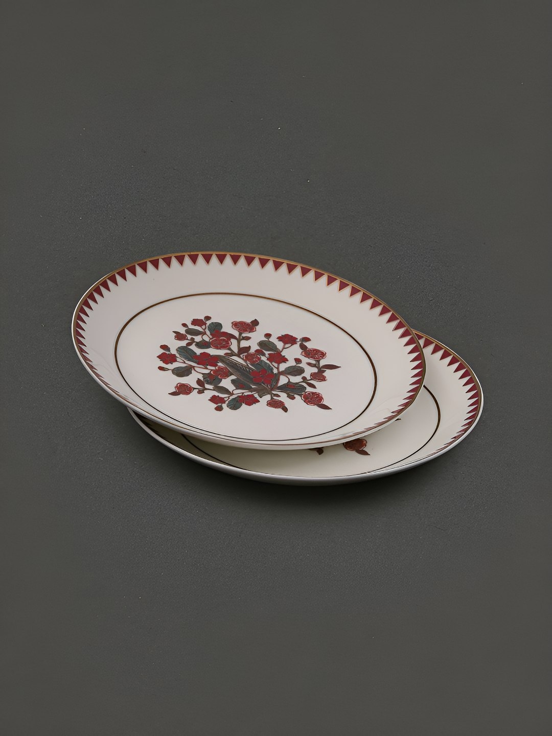 

Ritu Kumar Off White & Red 2 Pieces Printed Procelian Plates