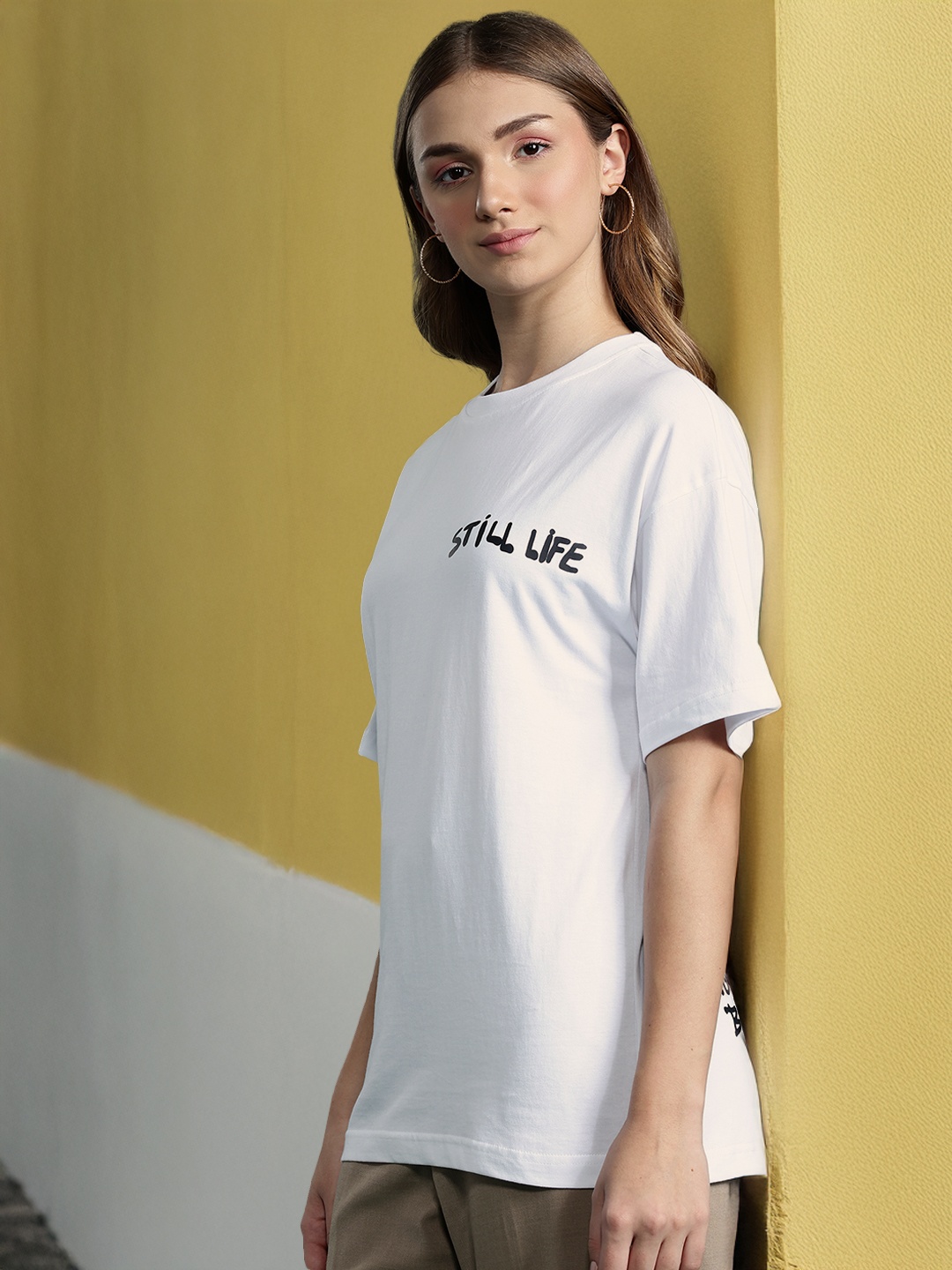 

DressBerry Women Floral Printed Pure Cotton T-shirt, White