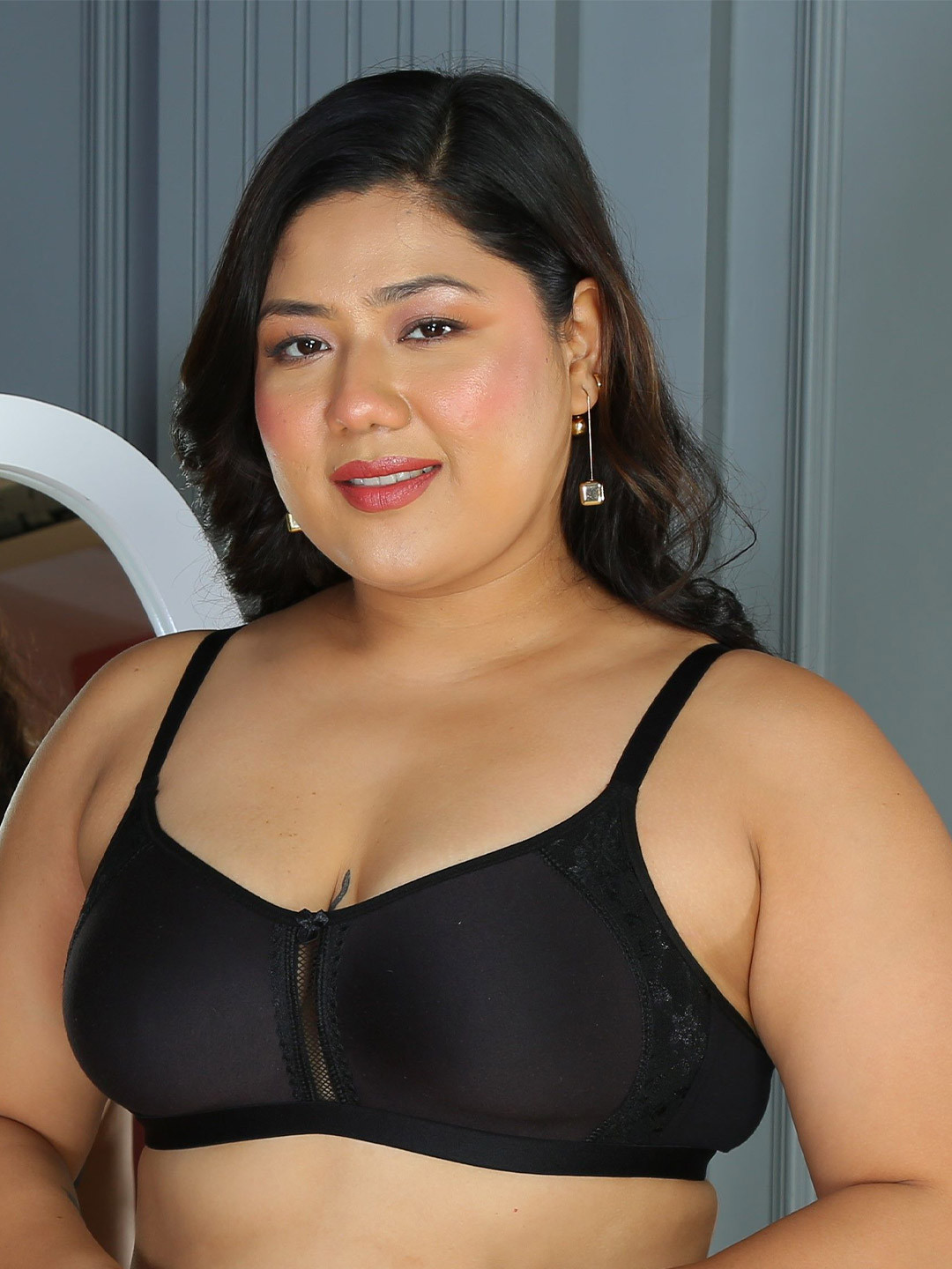 

DressBerry Full Coverage Non-Padded Cotton Bra With All Day Comfort, Black