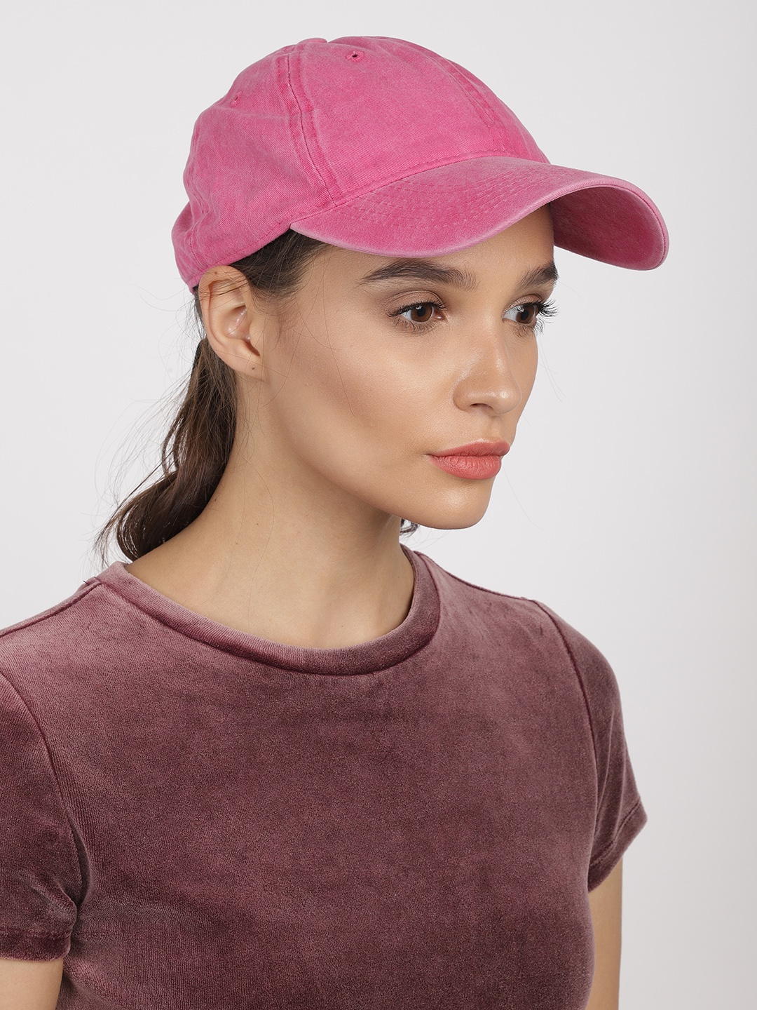 

Ayesha Women Pink Solid Baseball Cap