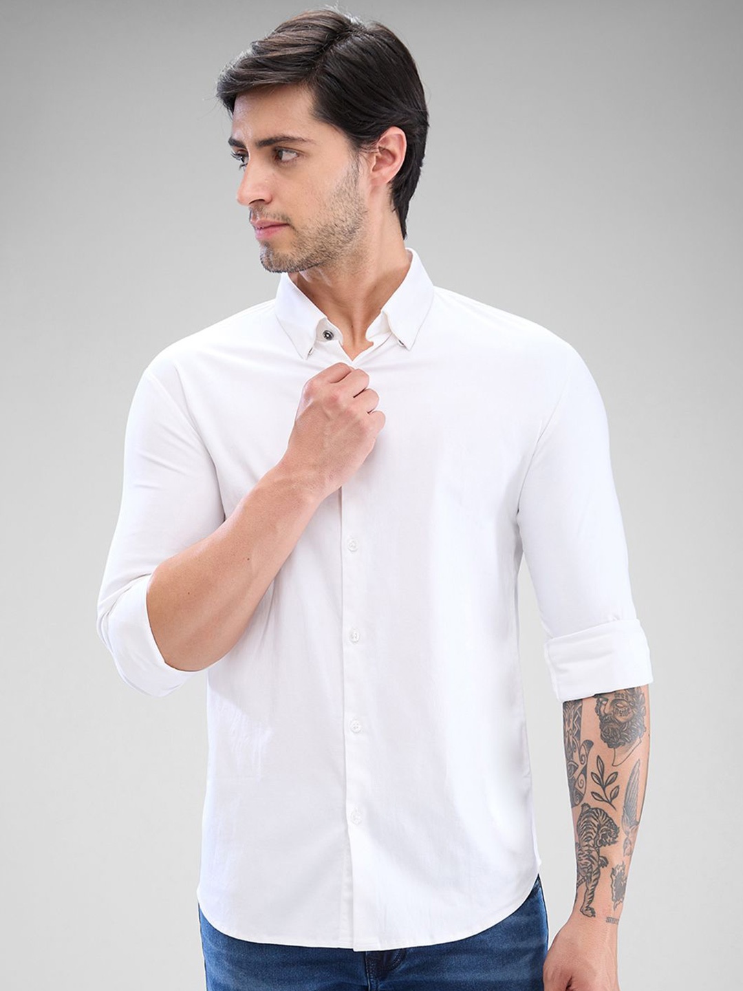 

SPYKAR Men Slim Fit Solid Casual Shirt, White