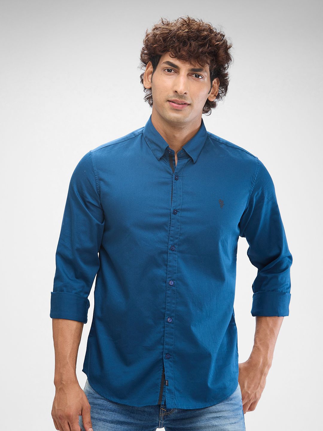 

SPYKAR Men Slim Fit Solid Casual Shirt, Blue