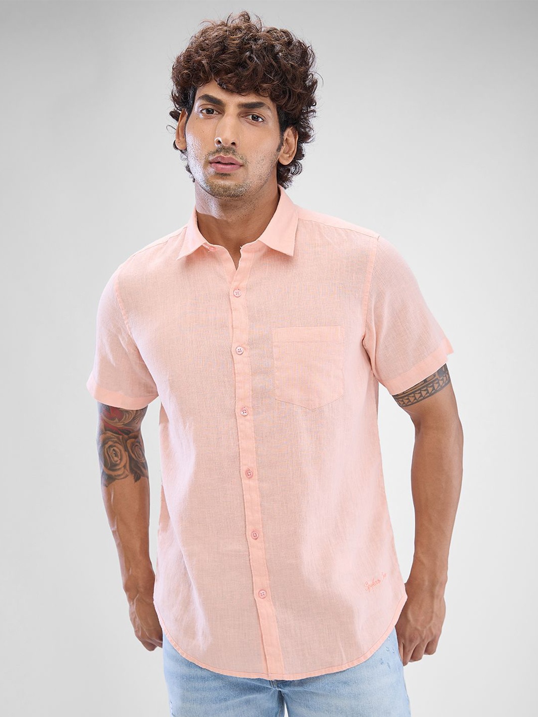 

SPYKAR Men Slim Fit Opaque Casual Shirt, Pink