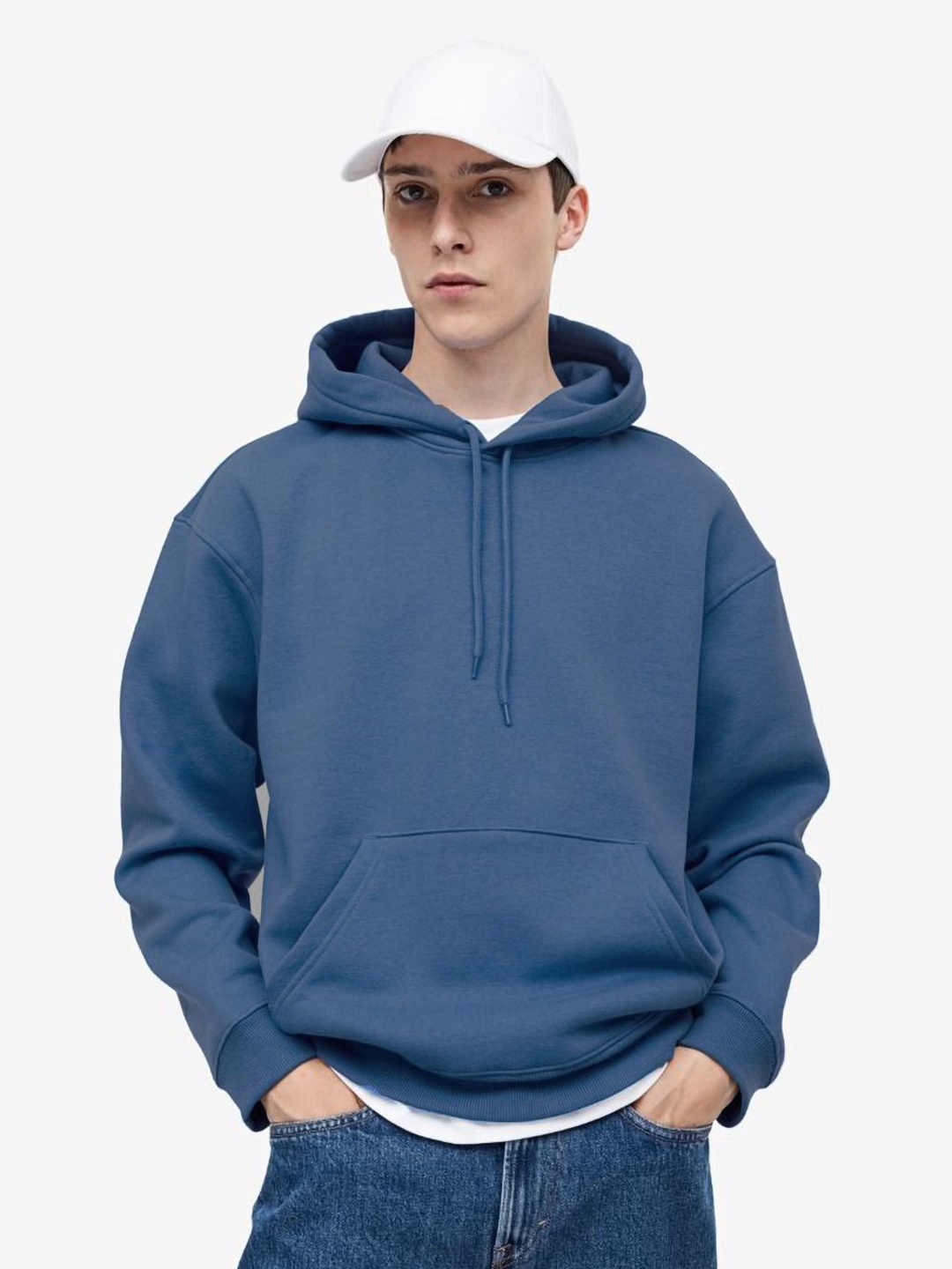 

MISCHIEF MONKEY Men solid Hooded Sweatshirt, Blue