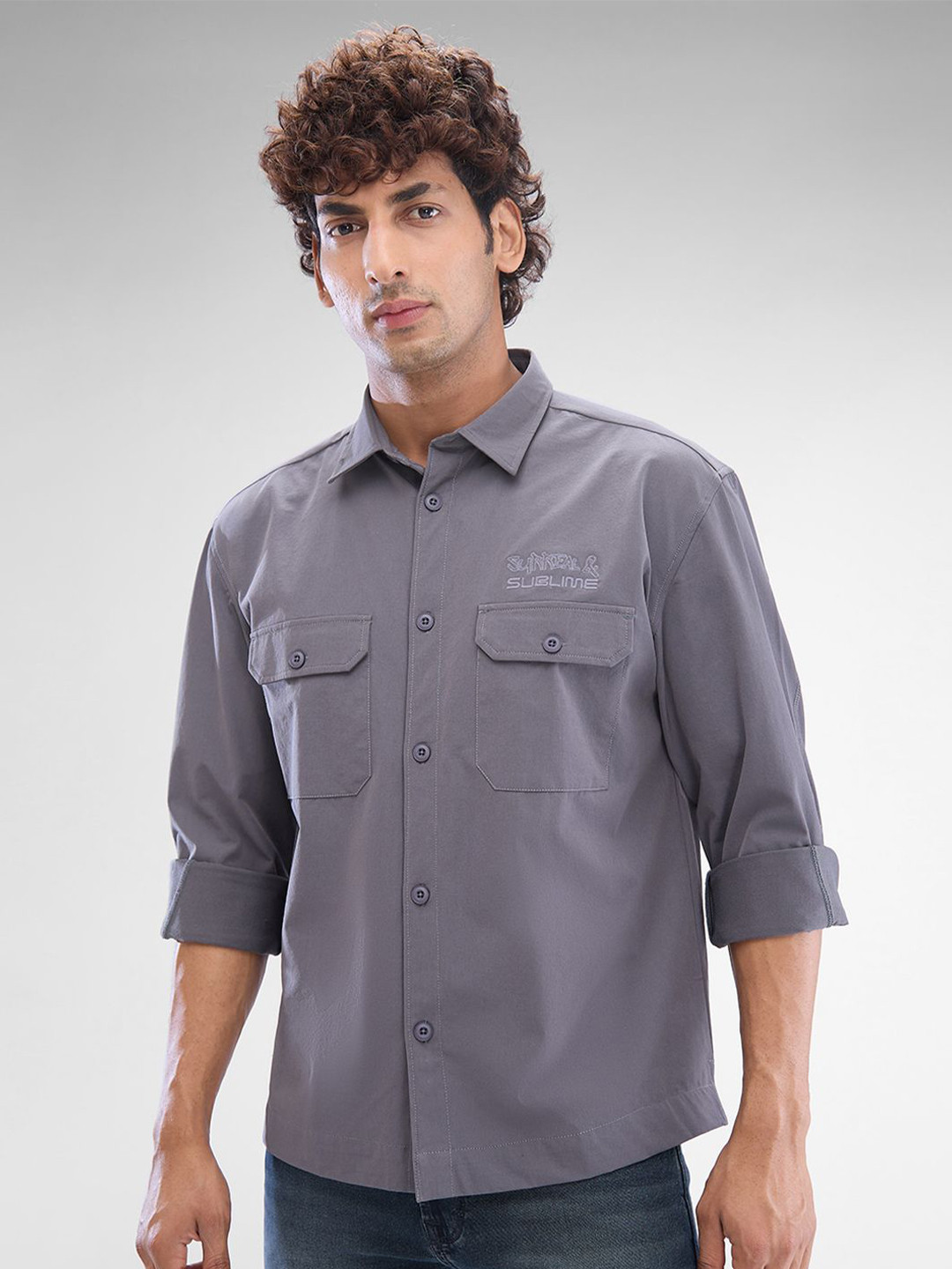 

SPYKAR Men Solid Opaque Casual Shirt, Grey