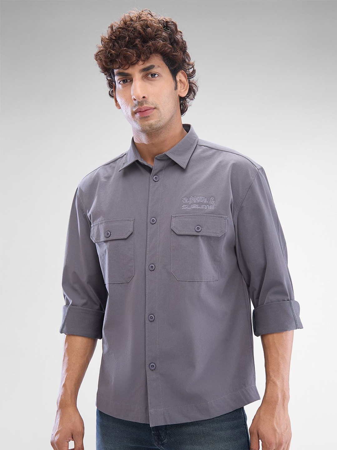 

SPYKAR Men Opaque Solid Spread Collar Casual Shirt, Grey