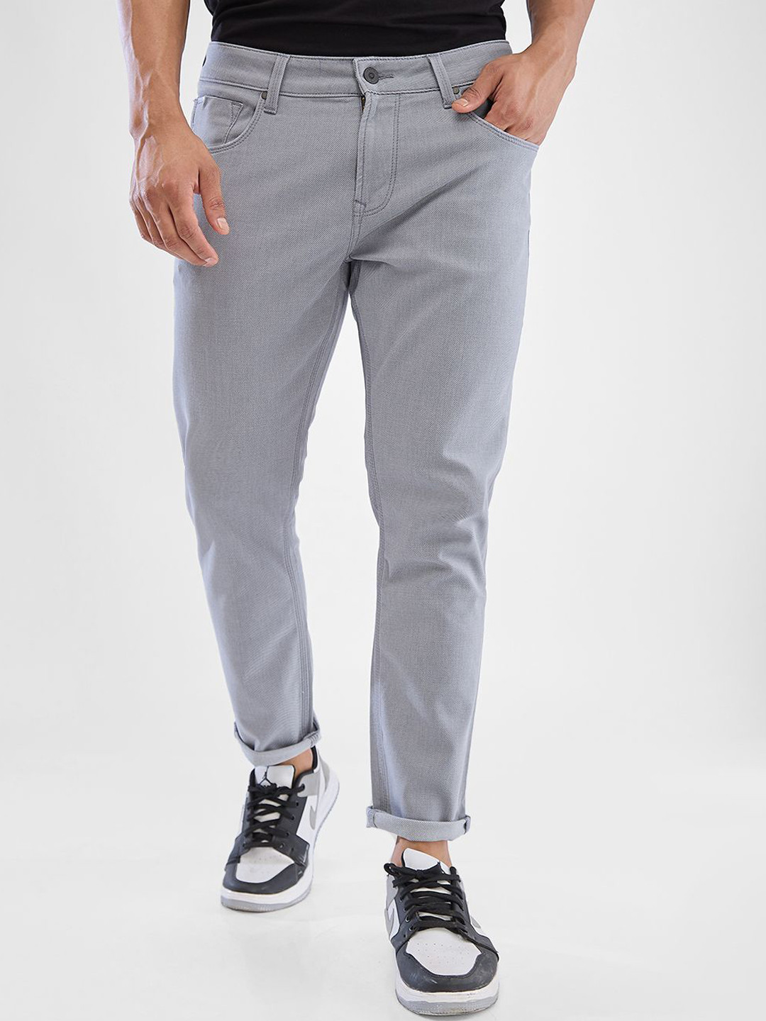 

SPYKAR Men Slim Fit Mid-Rise Cotton Stretchable Jeans, Grey