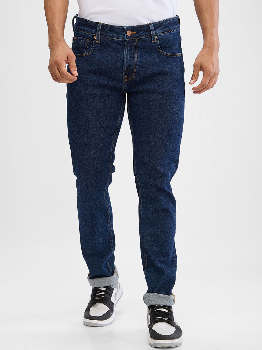 

SPYKAR Men Slim Fit Low-Rise Clean Look Stretchable Jeans, Blue