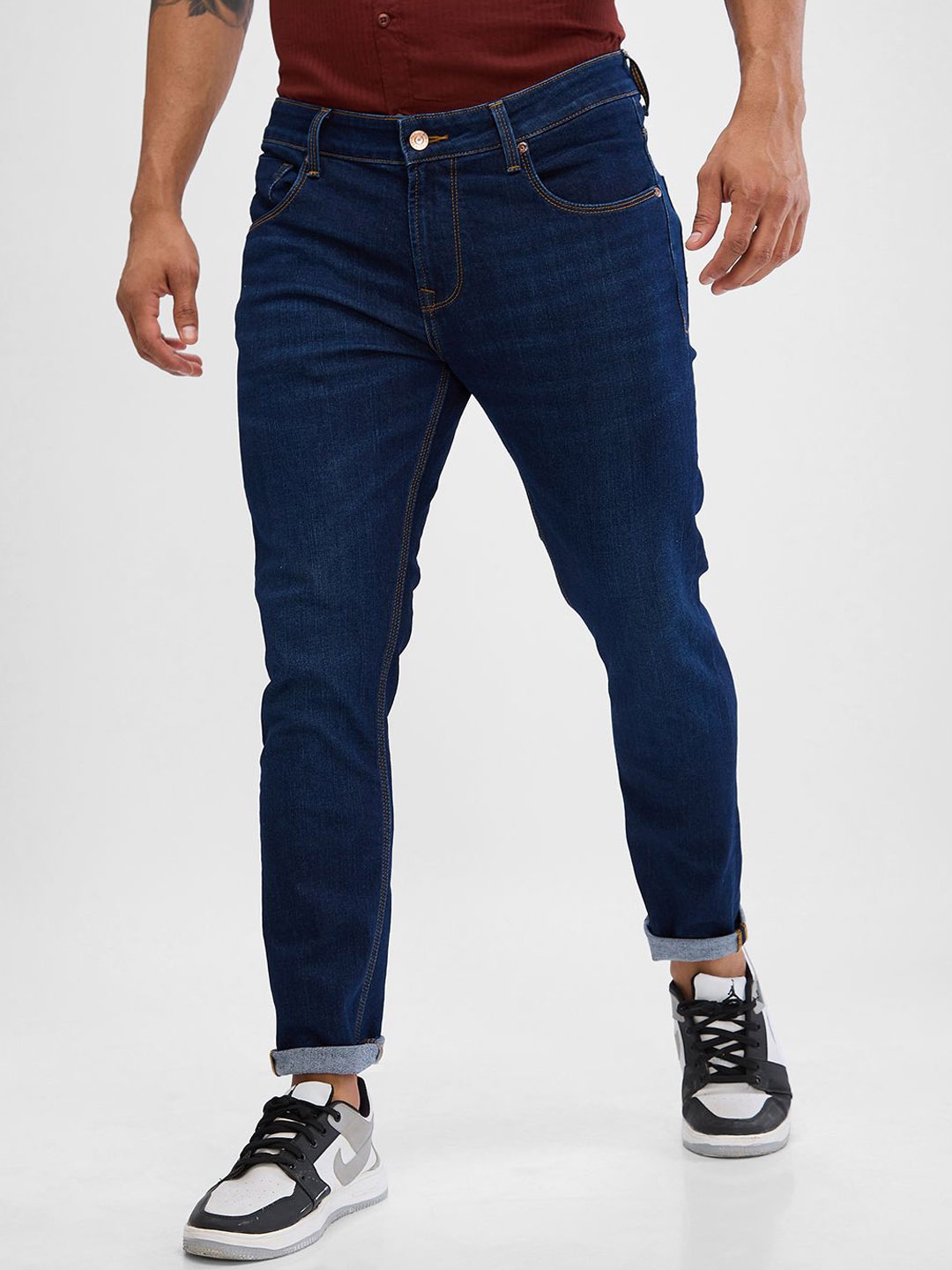 

SPYKAR Men Slim Fit Mid Rise Cotton Stretchable Jeans, Blue