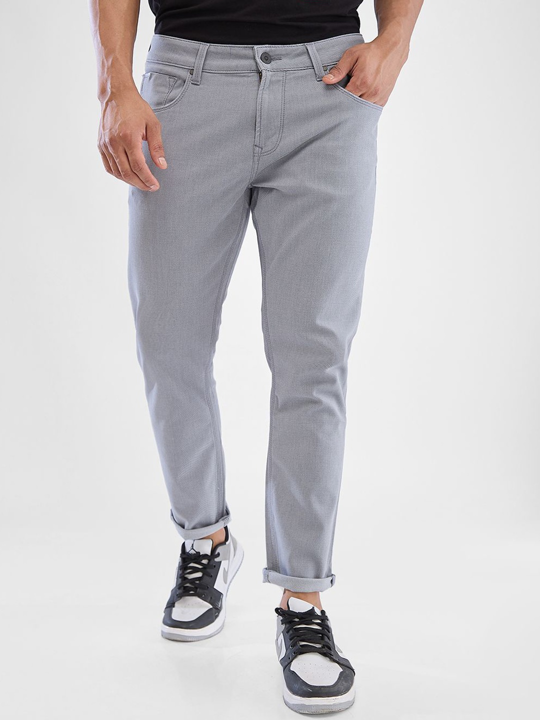 

SPYKAR Men Slim Fit Mid Rise Clean Look Stretchable Jeans, Grey