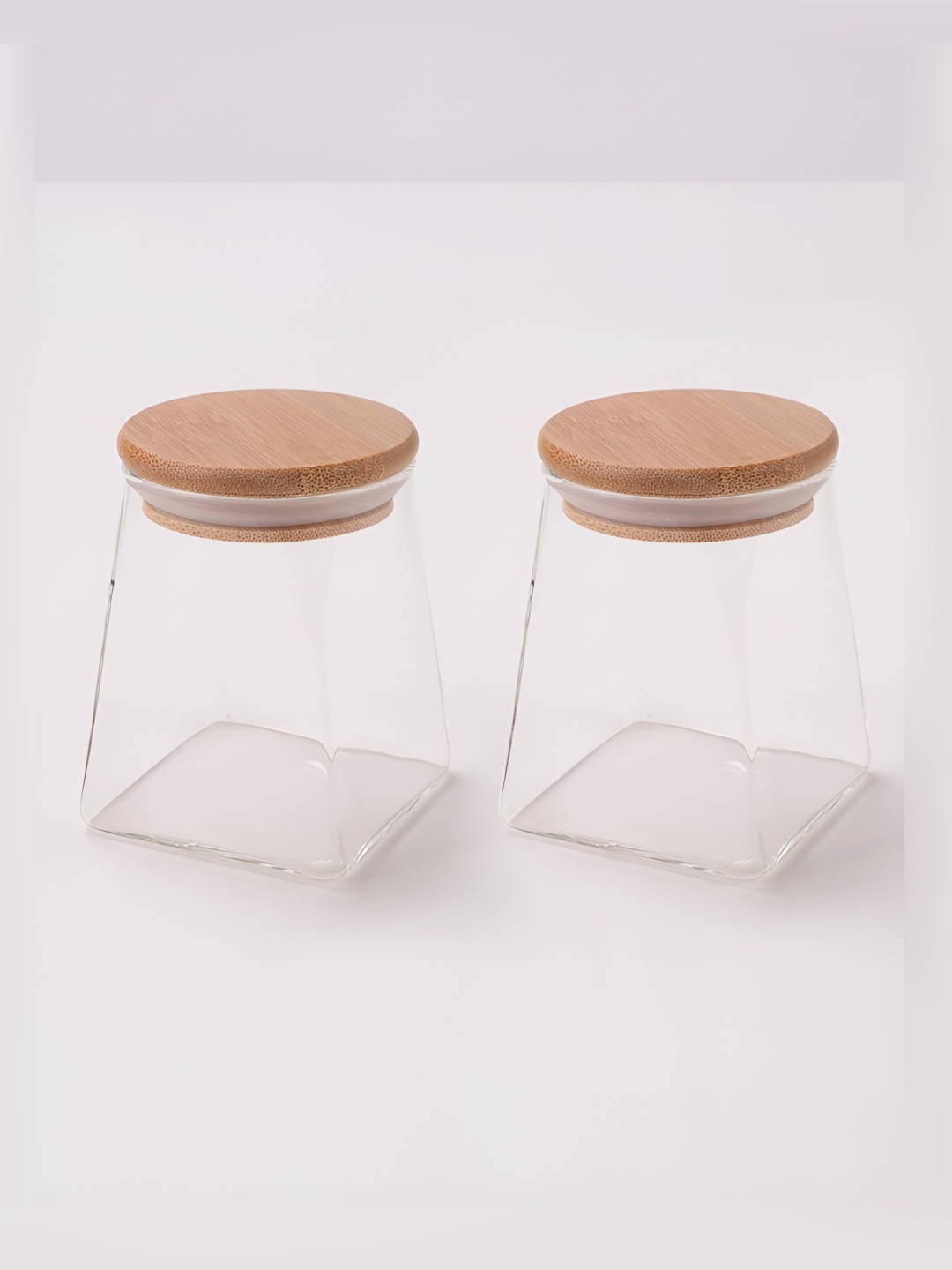 

Kuber Industries Borosilicate Transparent 2 Pieces Glass Jar Containers