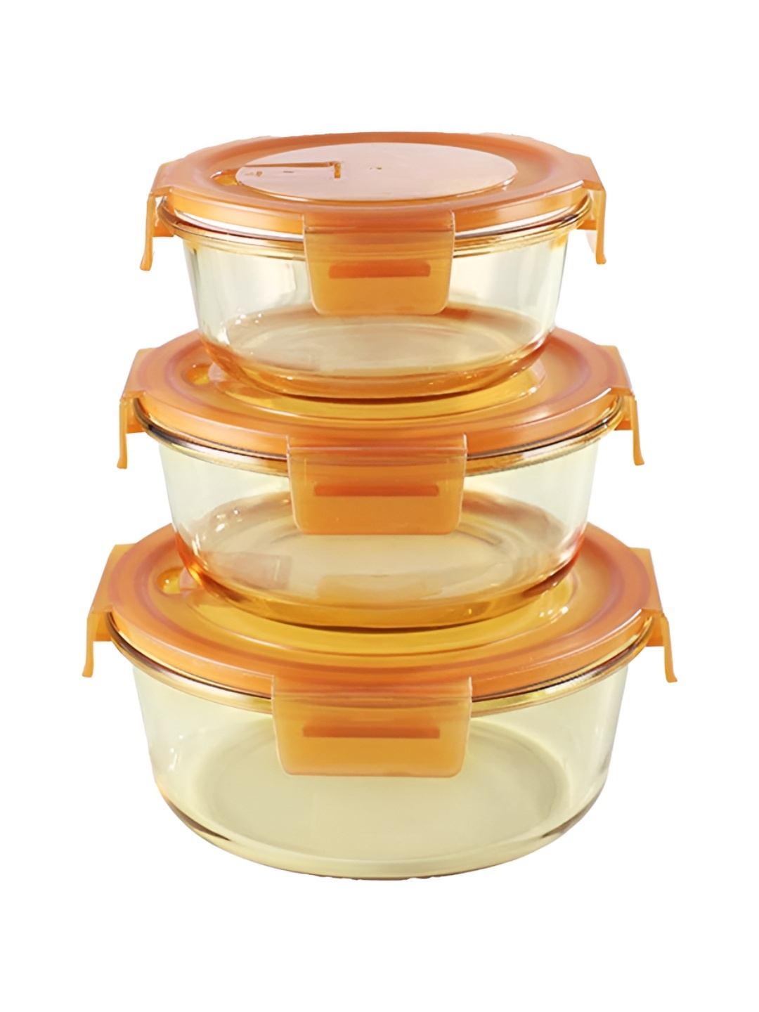 

Kuber Industries Brown 3 Pieces Glass Containers