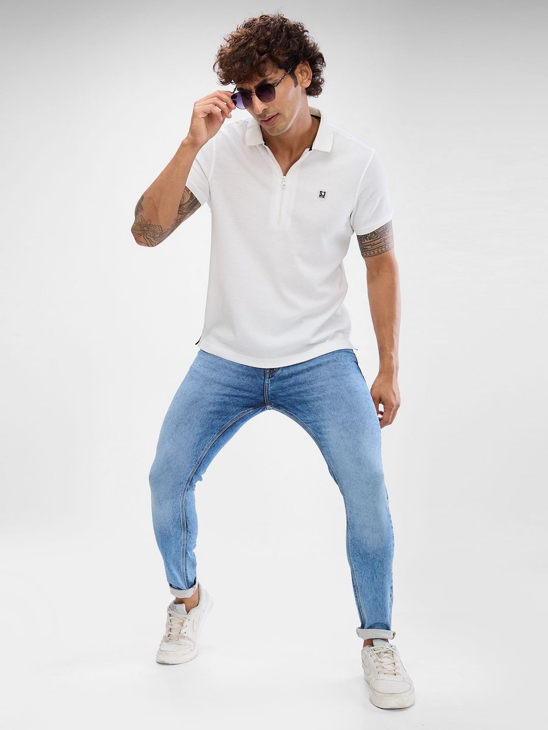 

SPYKAR Men Polo Collar Solid Slim Fit T-shirt, White