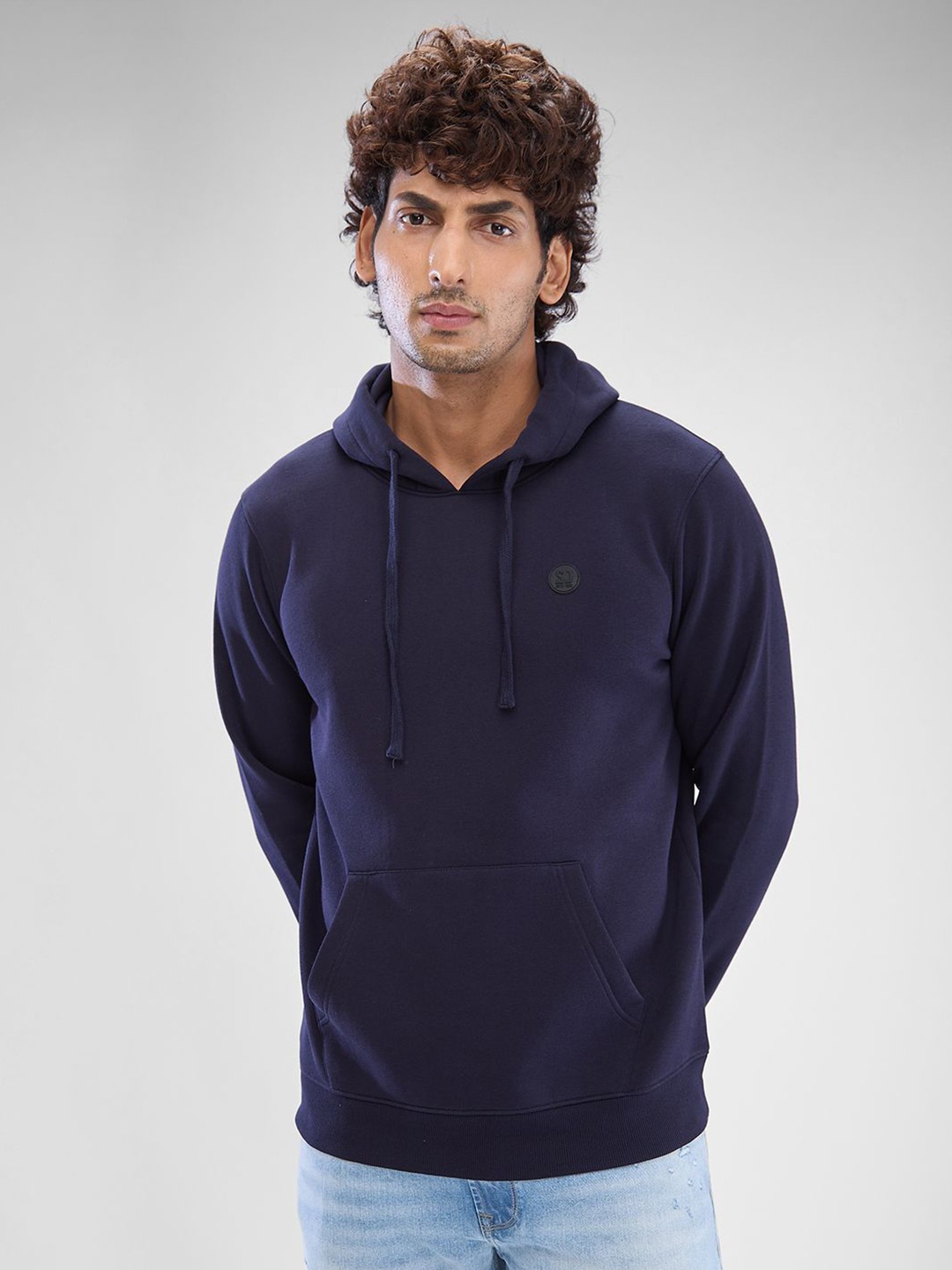 

SPYKAR Men Solid Hooded Sweatshirt, Blue