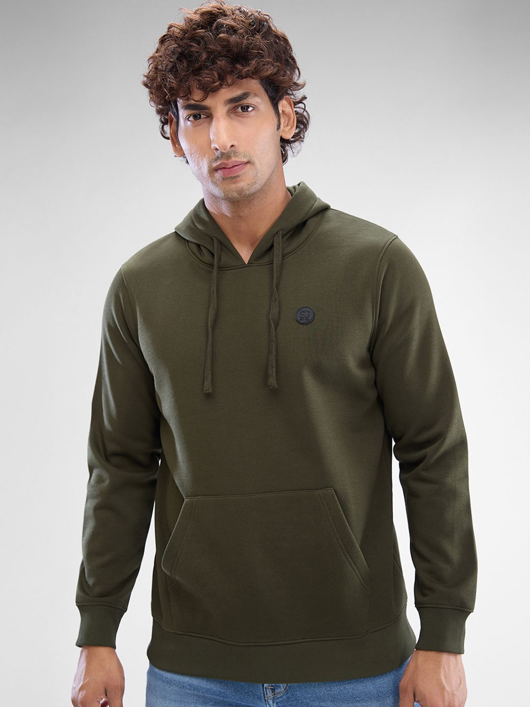 

SPYKAR Men Hooded Solid Sweatshirt, Green