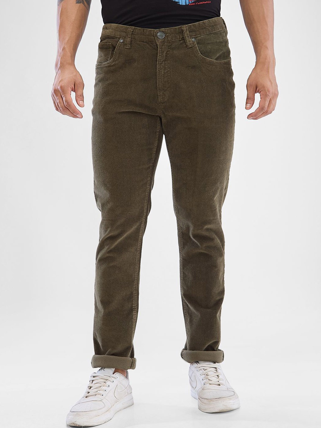 

SPYKAR Men Mid-Rise Trousers, Green