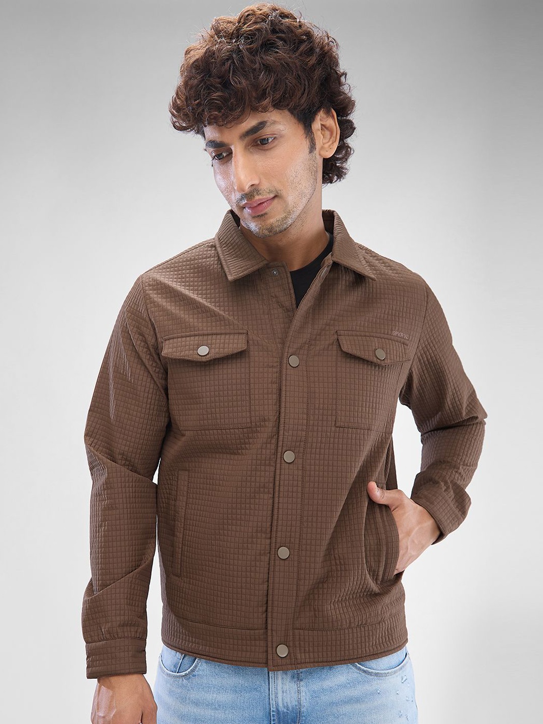 

SPYKAR Men Solid Full Sleeve Regular Tailored Jacket, Brown