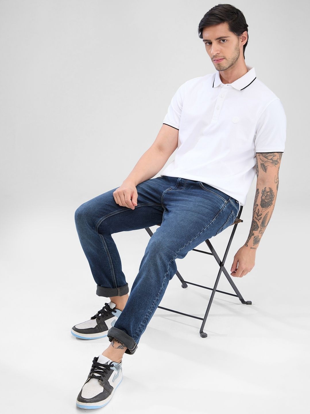 

SPYKAR Men Polo Collar Slim Fit T-shirt, White