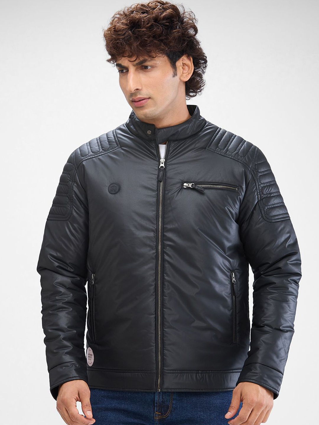 

SPYKAR Men Solid Stand Collar Padded Jacket, Black