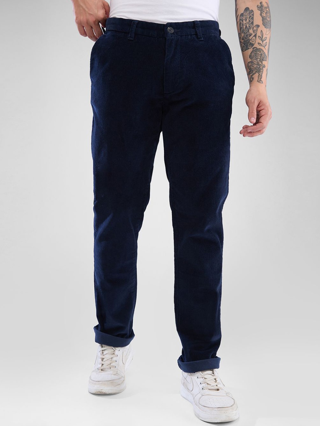 

SPYKAR Men Mid-Rise Trousers, Blue