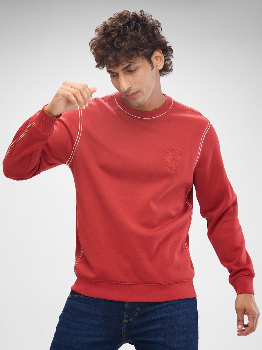 

SPYKAR Men Solid Long Sleeves Sweatshirt, Orange