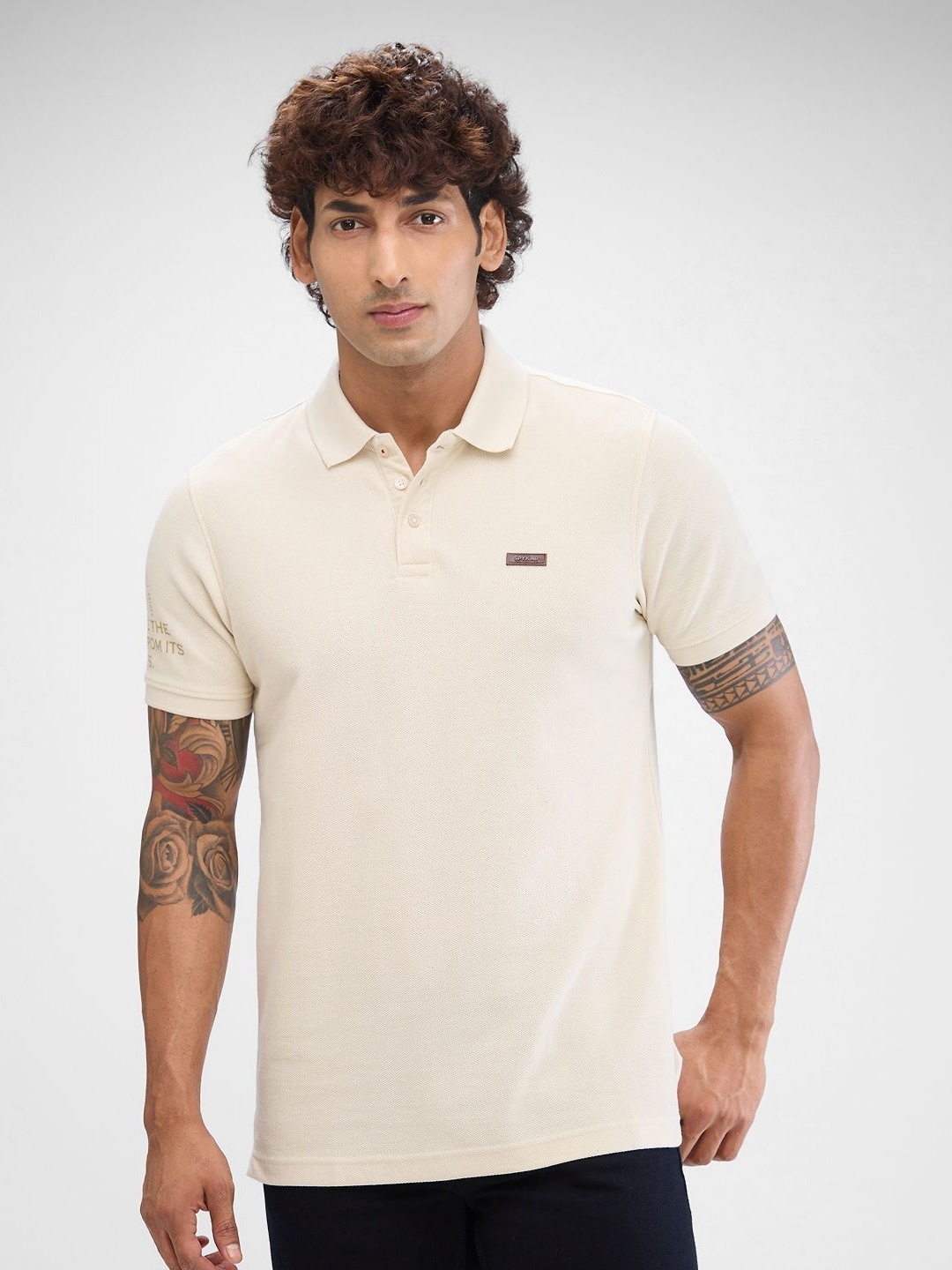 

SPYKAR Men Polo Collar Solid Slim Fit T-shirt, White