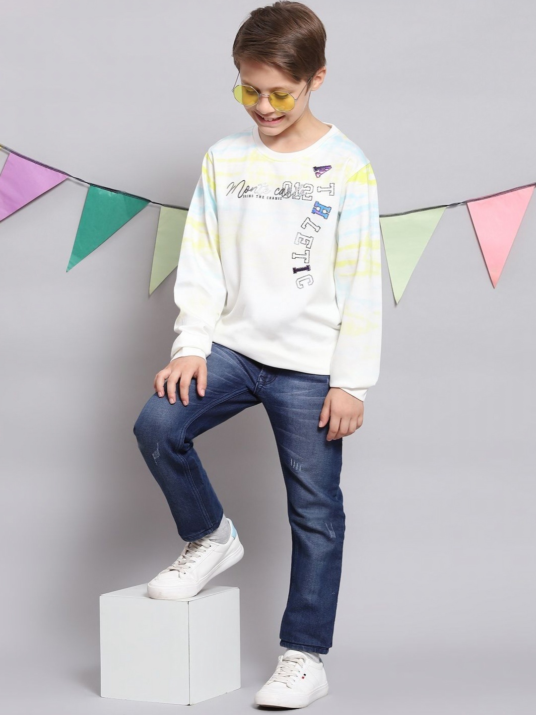

Monte Carlo Boys Typography Printed T-shirt, Off white