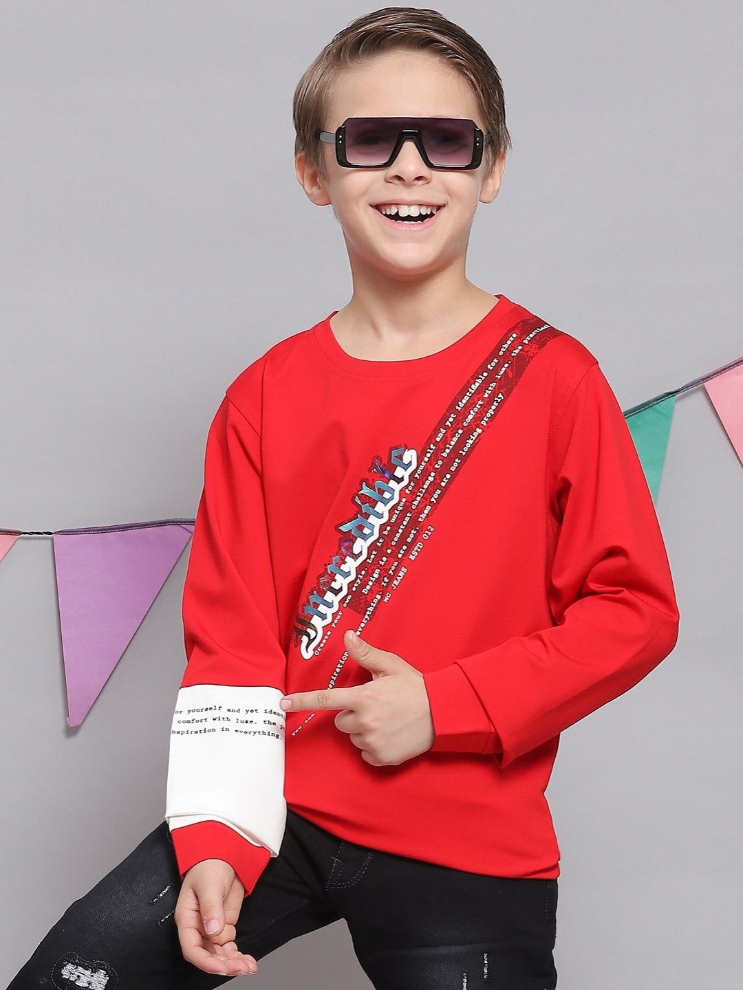 

Monte Carlo Boys Typography Printed T-shirt, Red