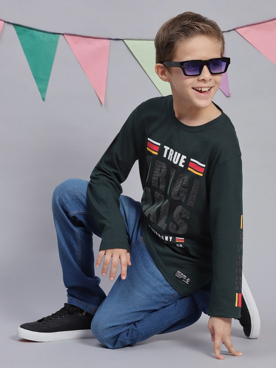 Monte Carlo Boys Typography Printed T-shirt, Green