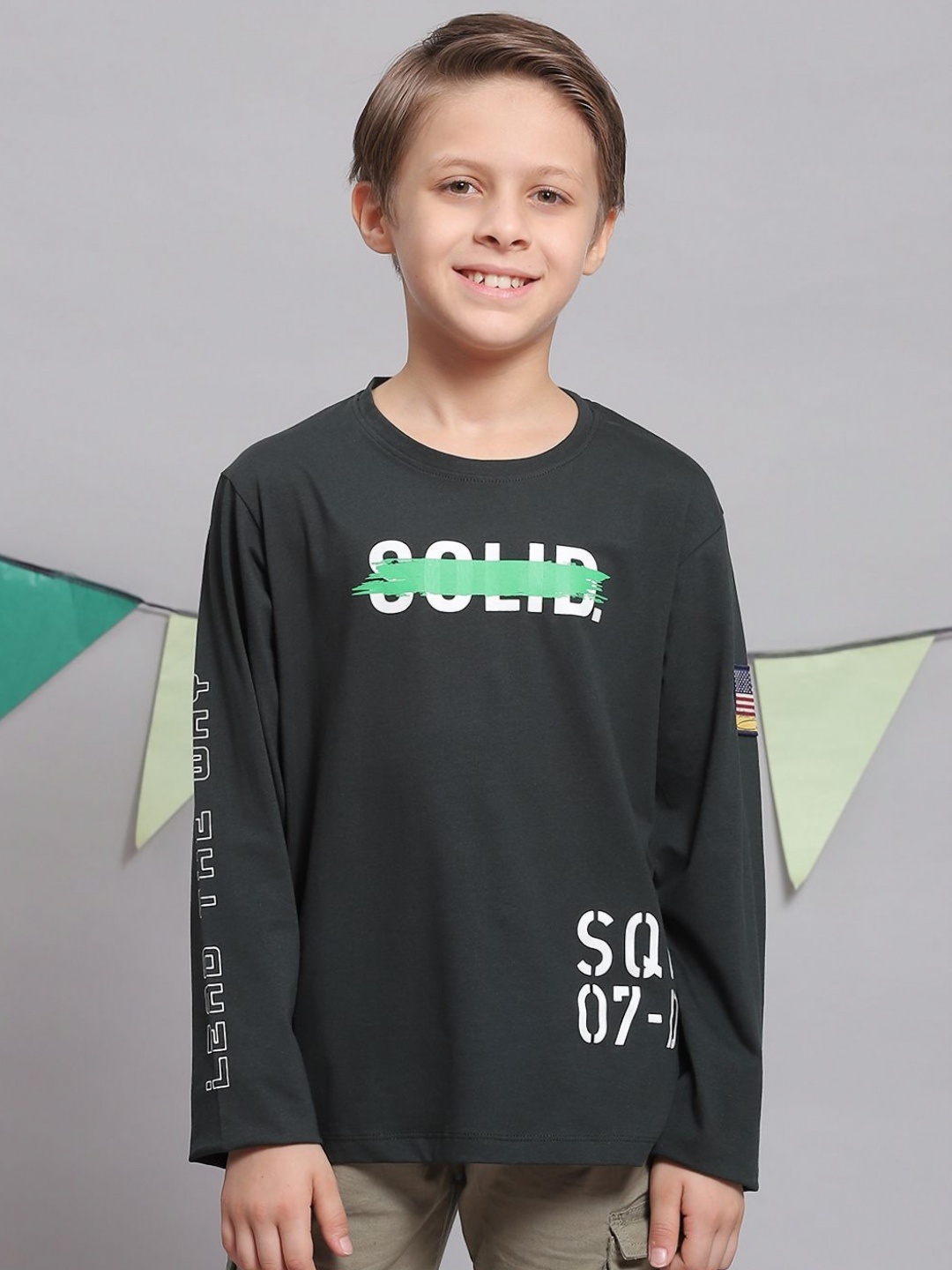 

Monte Carlo Boys Typography Printed T-shirt, Green