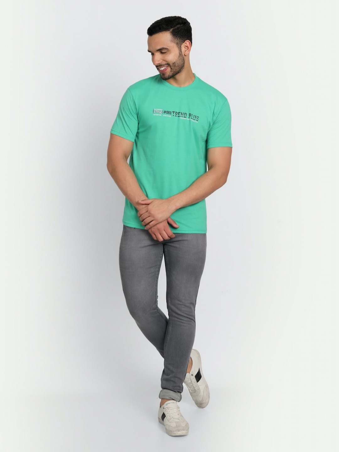 

ZEFFIT Men Pack Of 2 Typography Printed Round Neck T-shirt, Sea green