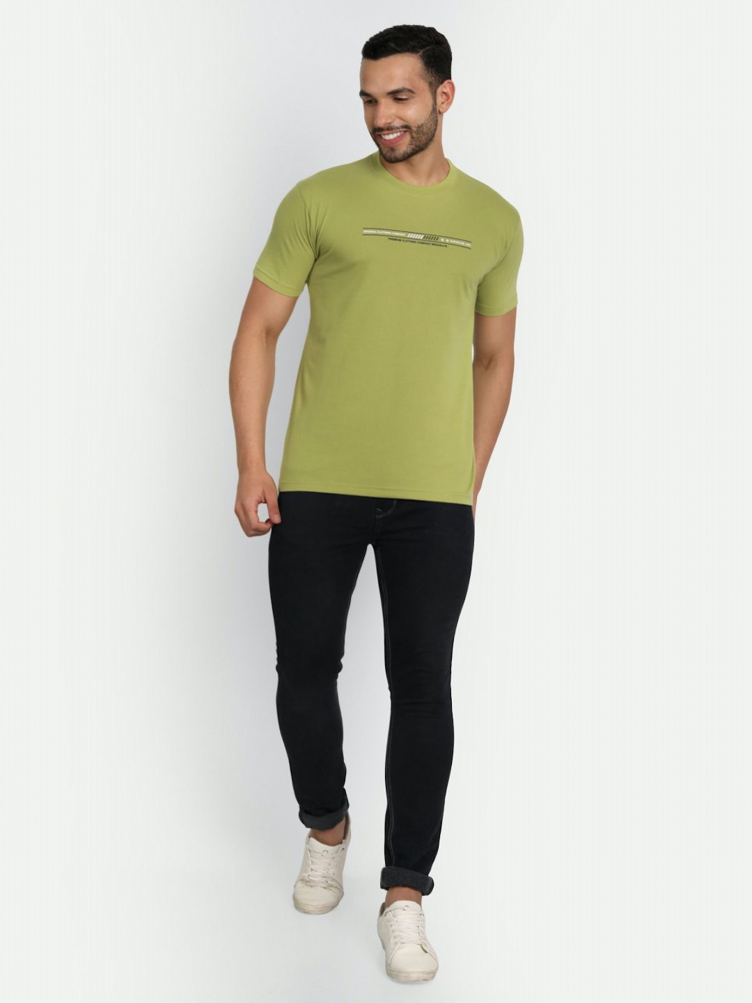 

ZEFFIT Men Pack Of 2 Typography Printed Round Neck T-shirt, Green