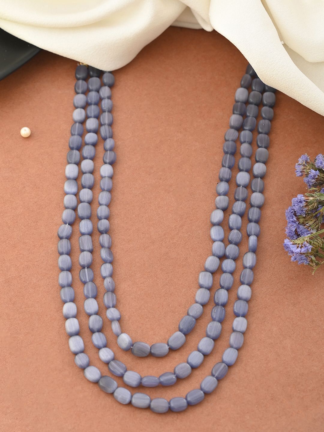 

Silvermerc Designs Gold-Plated Onyx Layered Crystal Necklace, Purple