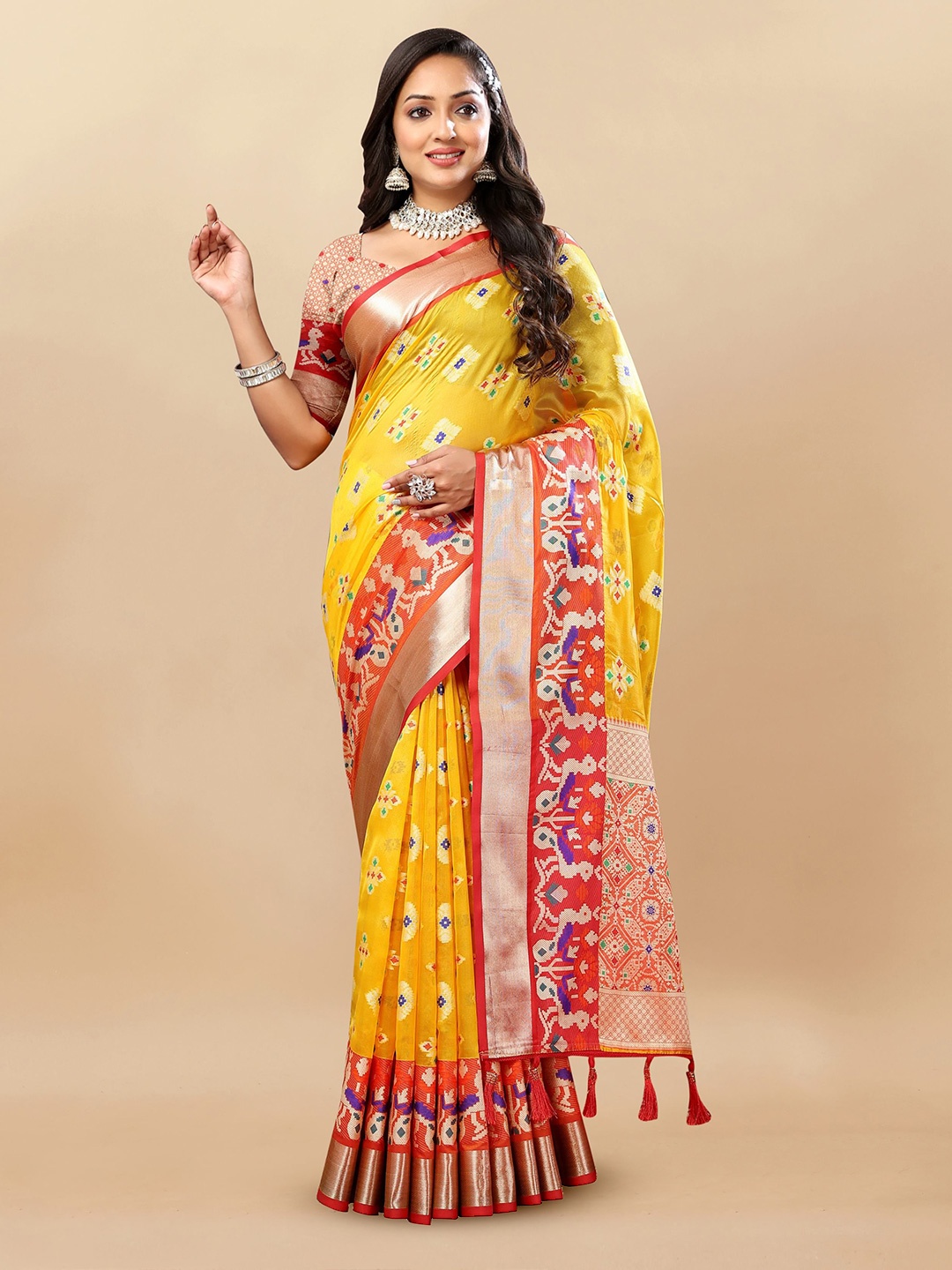 

Upalksh Woven Design Zari Banarasi Saree, Yellow