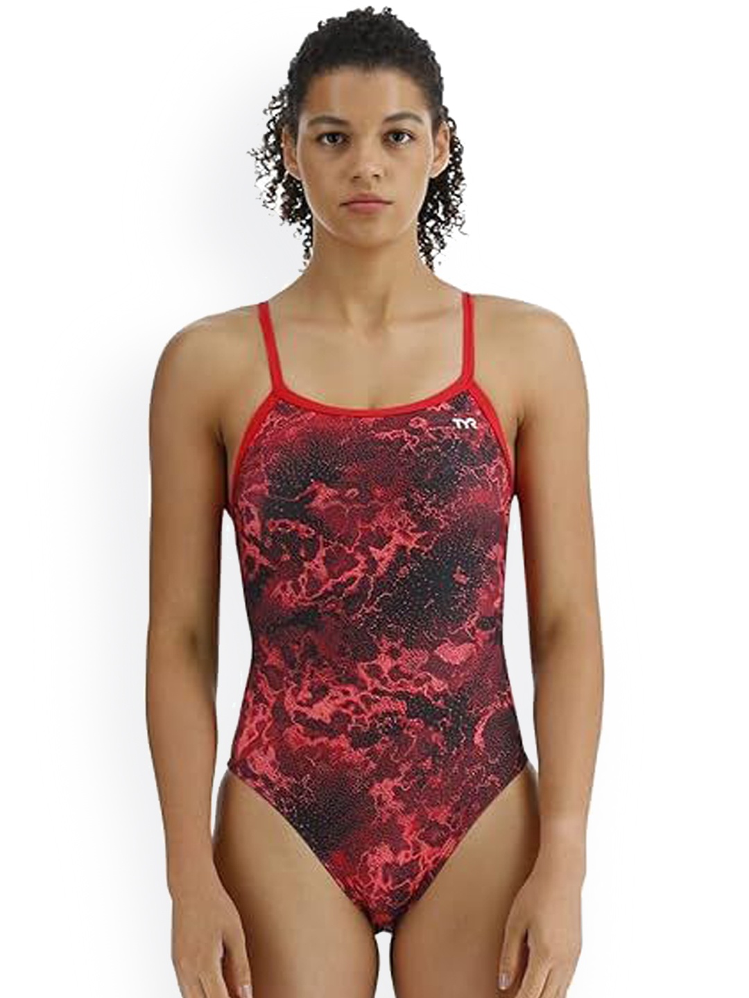 

TYR Women Durafast Lite Atolla Diamondfit Swimsuit, Red