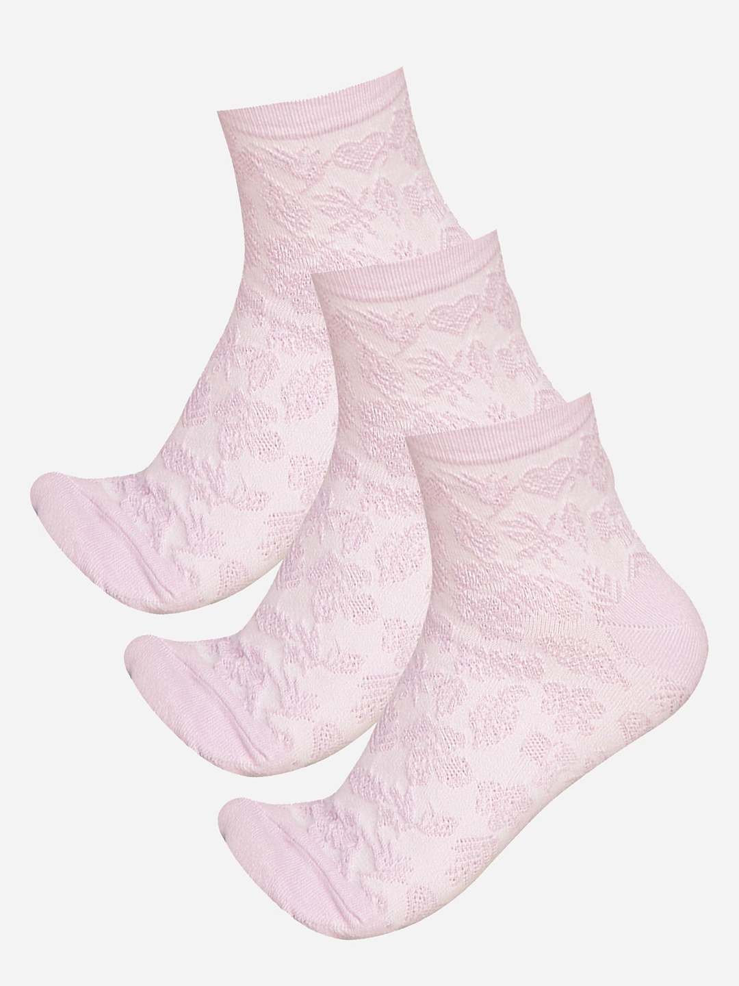 

Bodycare Pack of 3 Patterned Cotton Ankle Length Socks, Pink