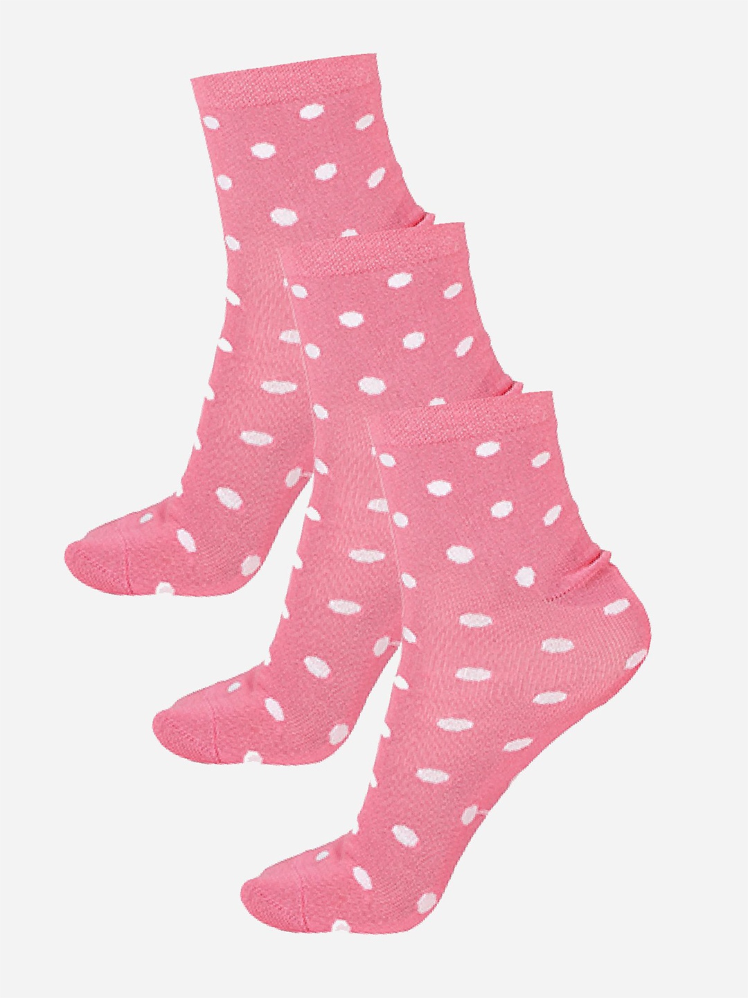 

Bodycare Women Pack Of 3 Patterned Ankle-Length Socks, Pink