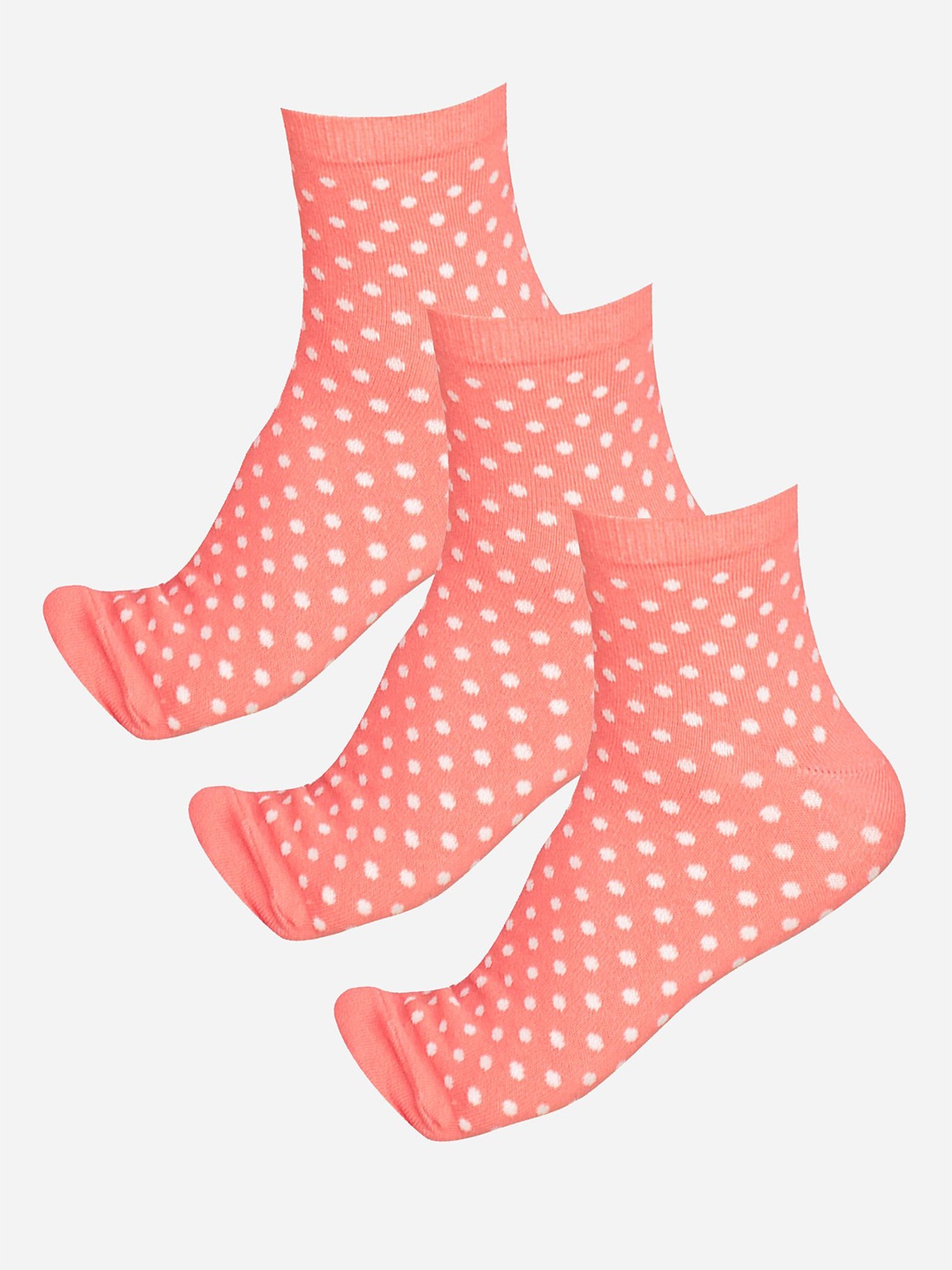 

Bodycare Pack of 3 Cotton Patterned Ankle- Length socks, Pink