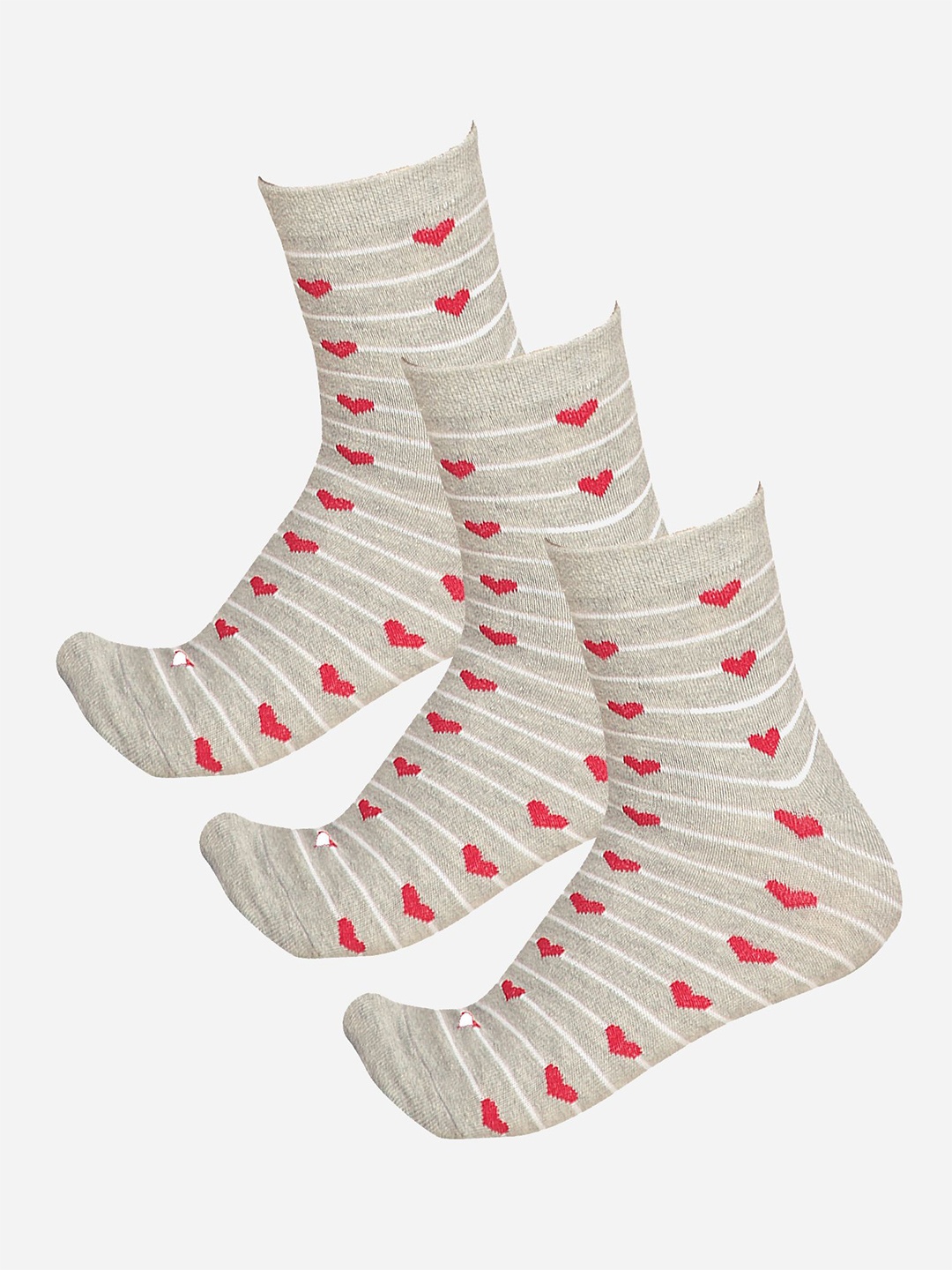 

Bodycare Pack Of 3 Printed Ankle-Length Socks, Grey melange