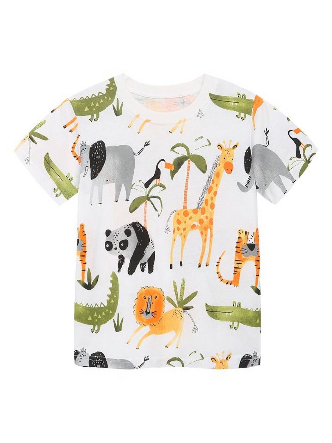 

StyleCast Boys Printed Printed Animal Graphic Round Neck Cotton T-shirt, White