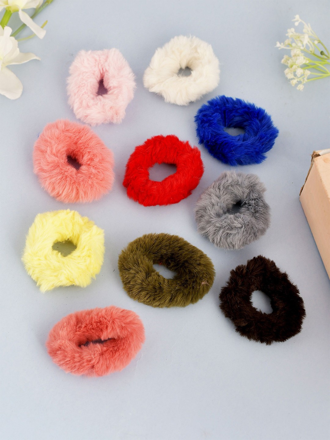 

Silvermerc Designs Women Set Of 10 Ponytail Holders, Blue