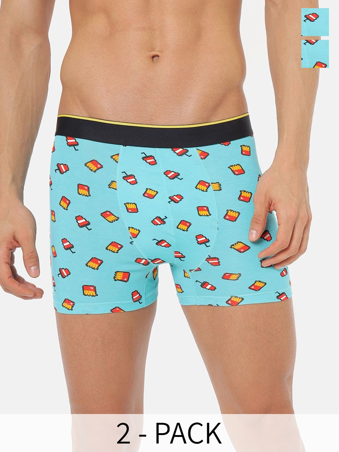 

bummer Pack Of 2 Printed Breathability Trunks- TRMCMC02S, Blue