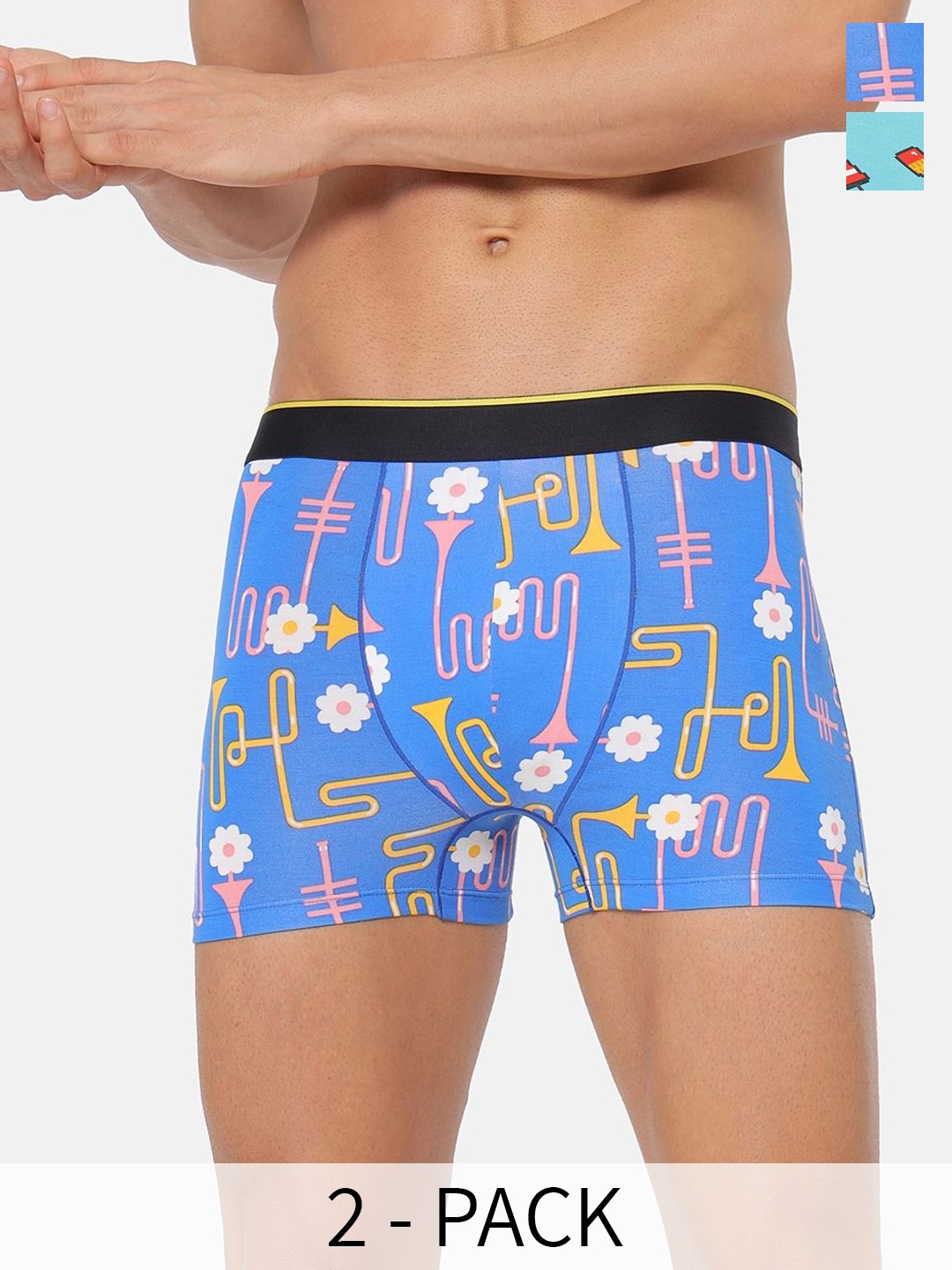 

Bummer Pack Of 2 Printed Trunks, Blue