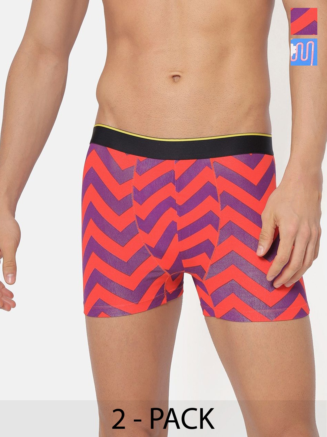 

bummer Pack Of 2 Printed Breathability Trunks, Blue