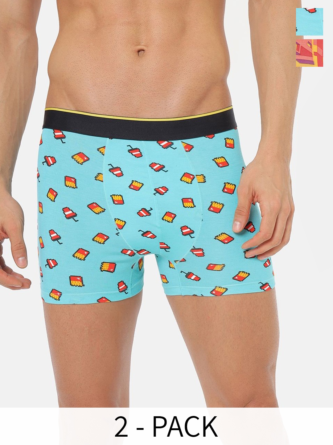 

bummer Pack Of 2 Printed Breathability Trunks, Pink