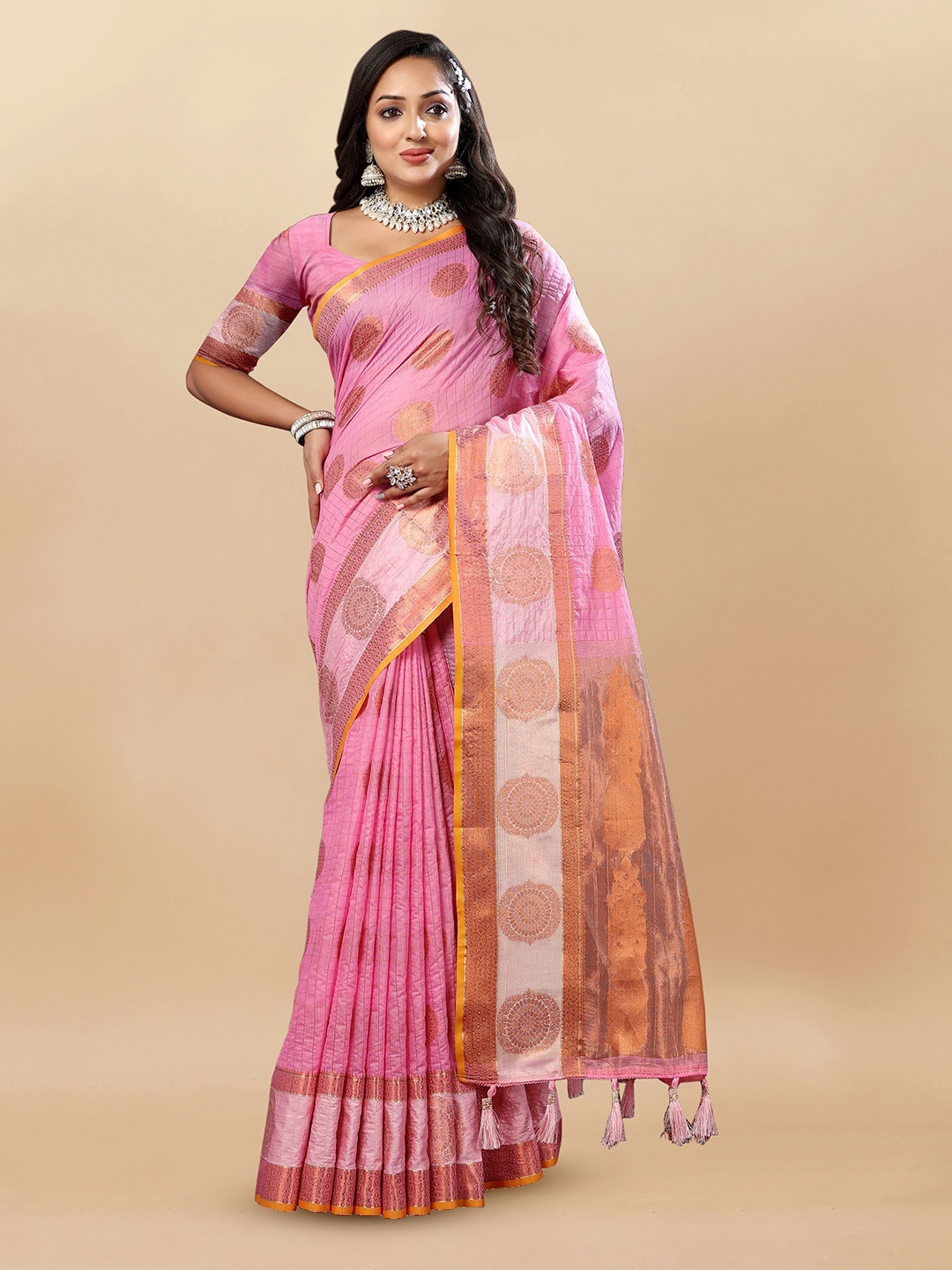 

Upalksh Woven Design Zari Banarasi Saree, Pink